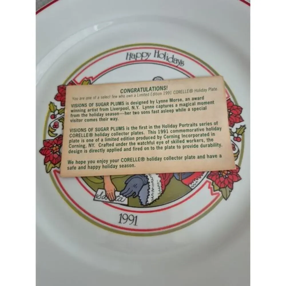 Corelle Santa Christmas‎ Dinner Plate 1991 Limited Edition Corning 10 1/4 In